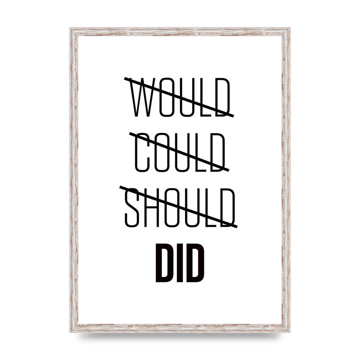 Would Could Should Did" Printed Poster - A2 framed