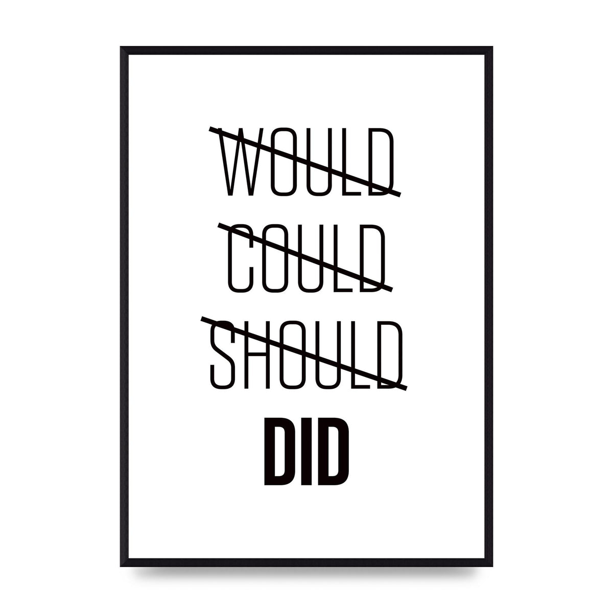 Would Could Should Did" Printed Poster - A2 framed