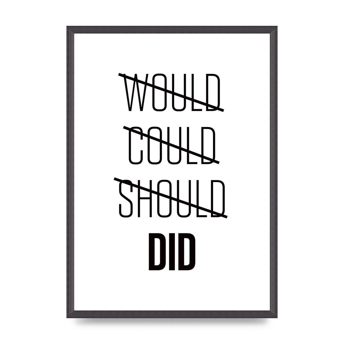 Would Could Should Did" Printed Poster - A2 framed