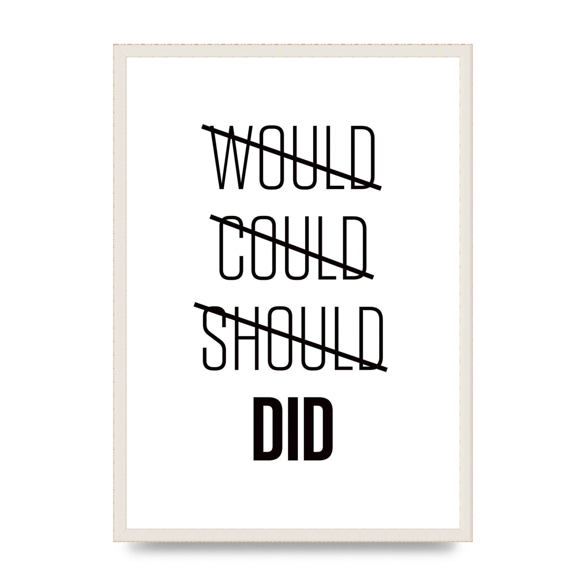 Would Could Should Did" Printed Poster - A2 framed