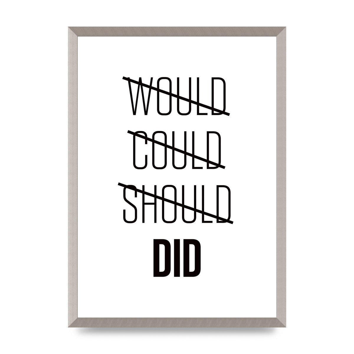 Would Could Should Did" Printed Poster - A2 framed