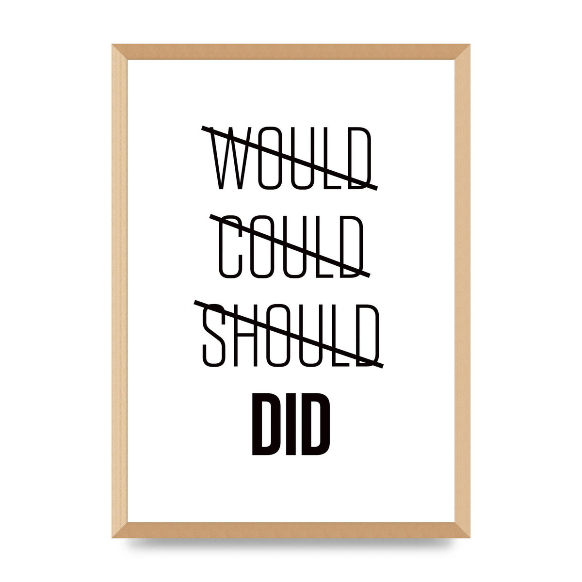 Would Could Should Did" Printed Poster - A2 framed