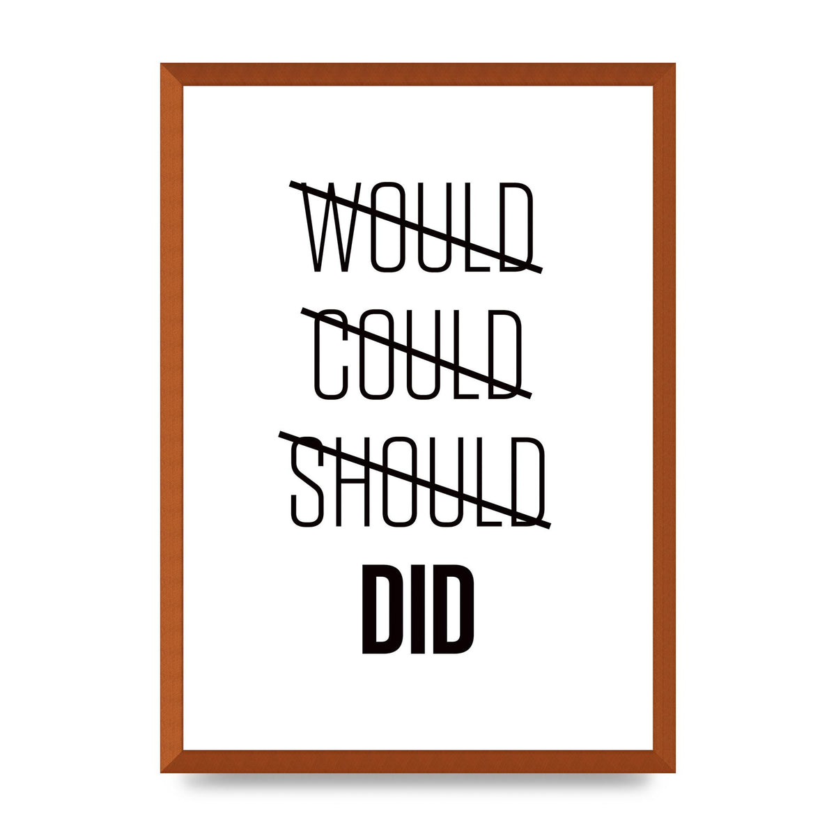 Would Could Should Did" Printed Poster - A2 framed