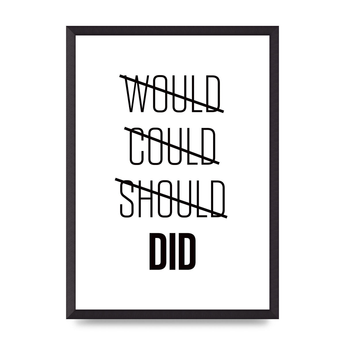 Would Could Should Did" Printed Poster - A2 framed