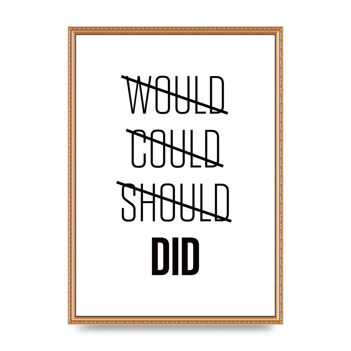 Would Could Should Did" Printed Poster - A2 framed
