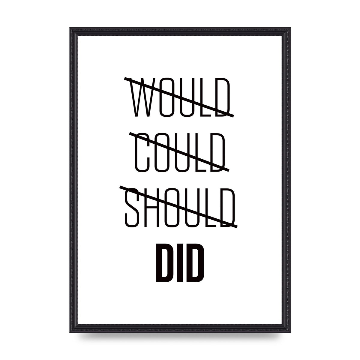 Would Could Should Did" Printed Poster - A2 framed
