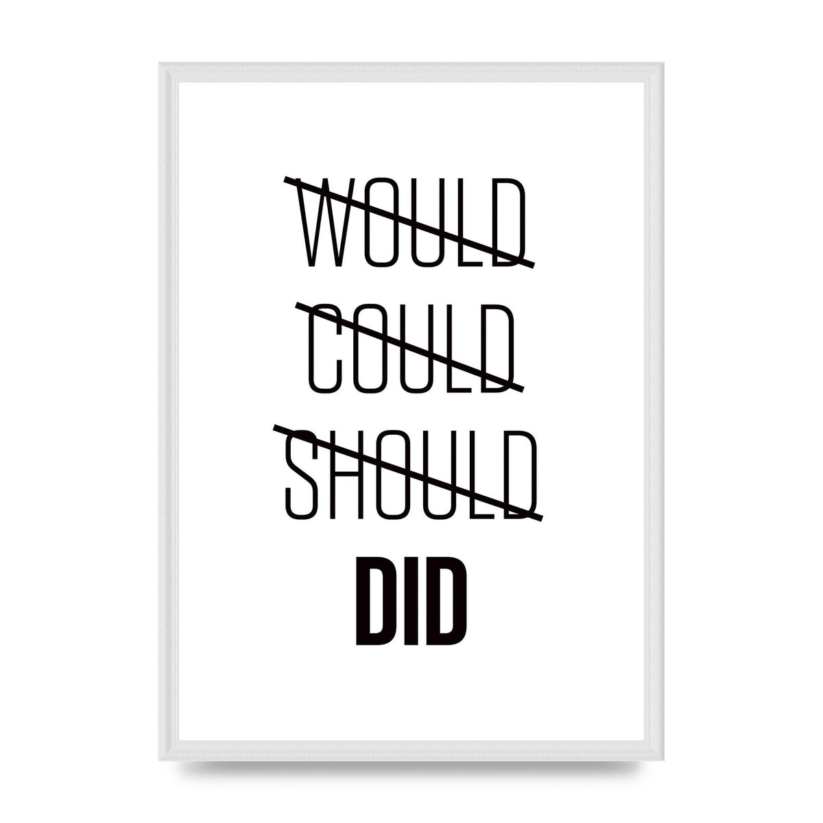 Would Could Should Did" Printed Poster - A2 framed