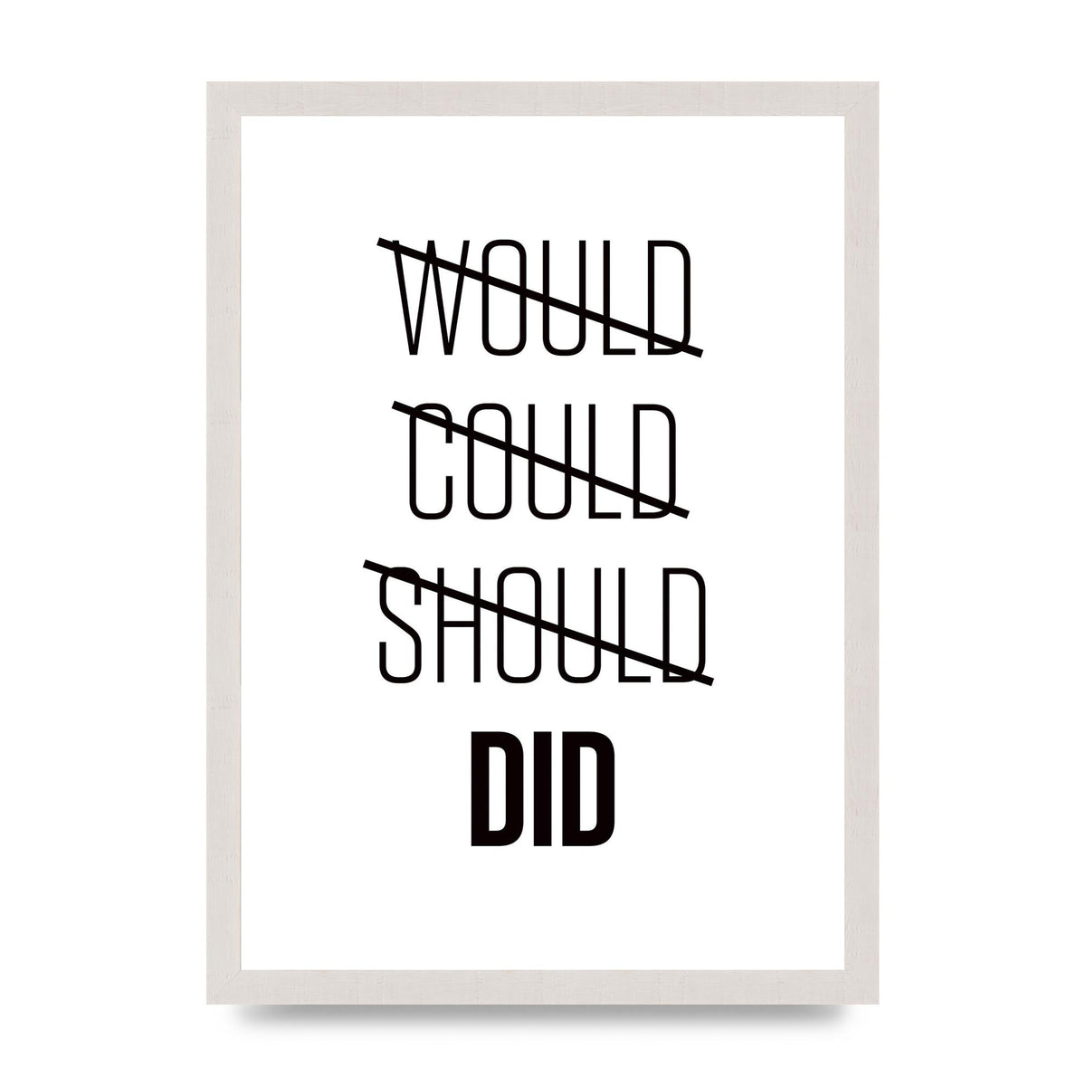 Would Could Should Did" Printed Poster - A3 framed
