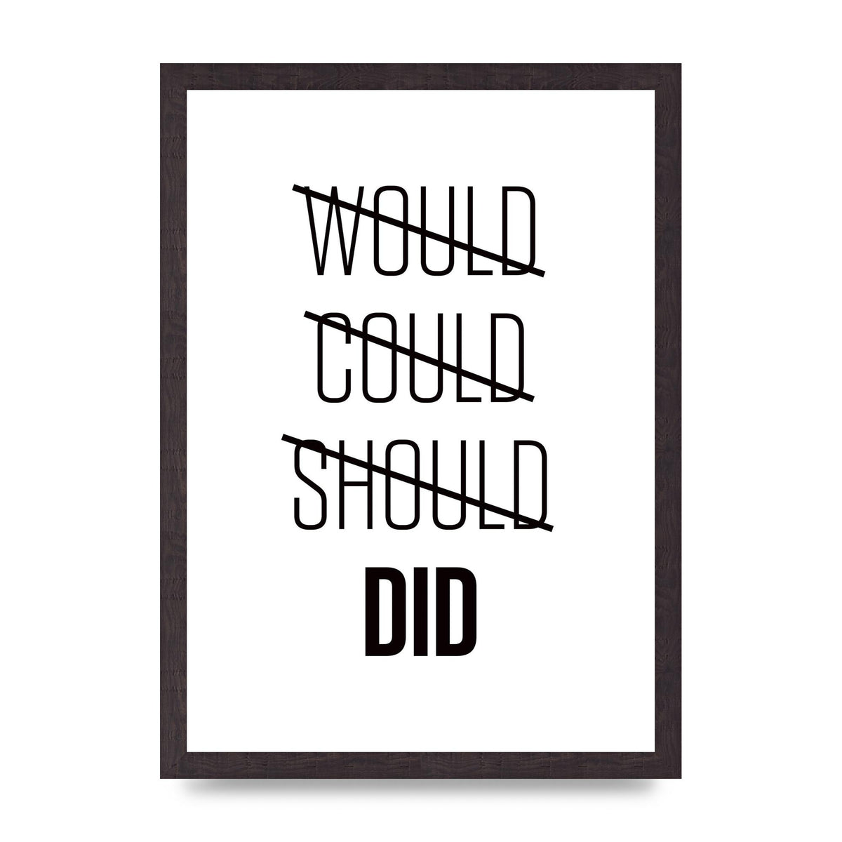 Would Could Should Did" Printed Poster - A3 framed