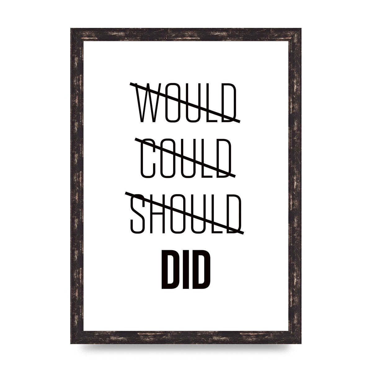 Would Could Should Did" Printed Poster - A3 framed