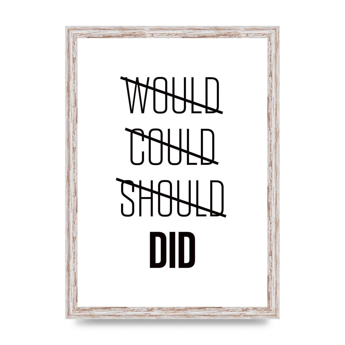 Would Could Should Did" Printed Poster - A3 framed