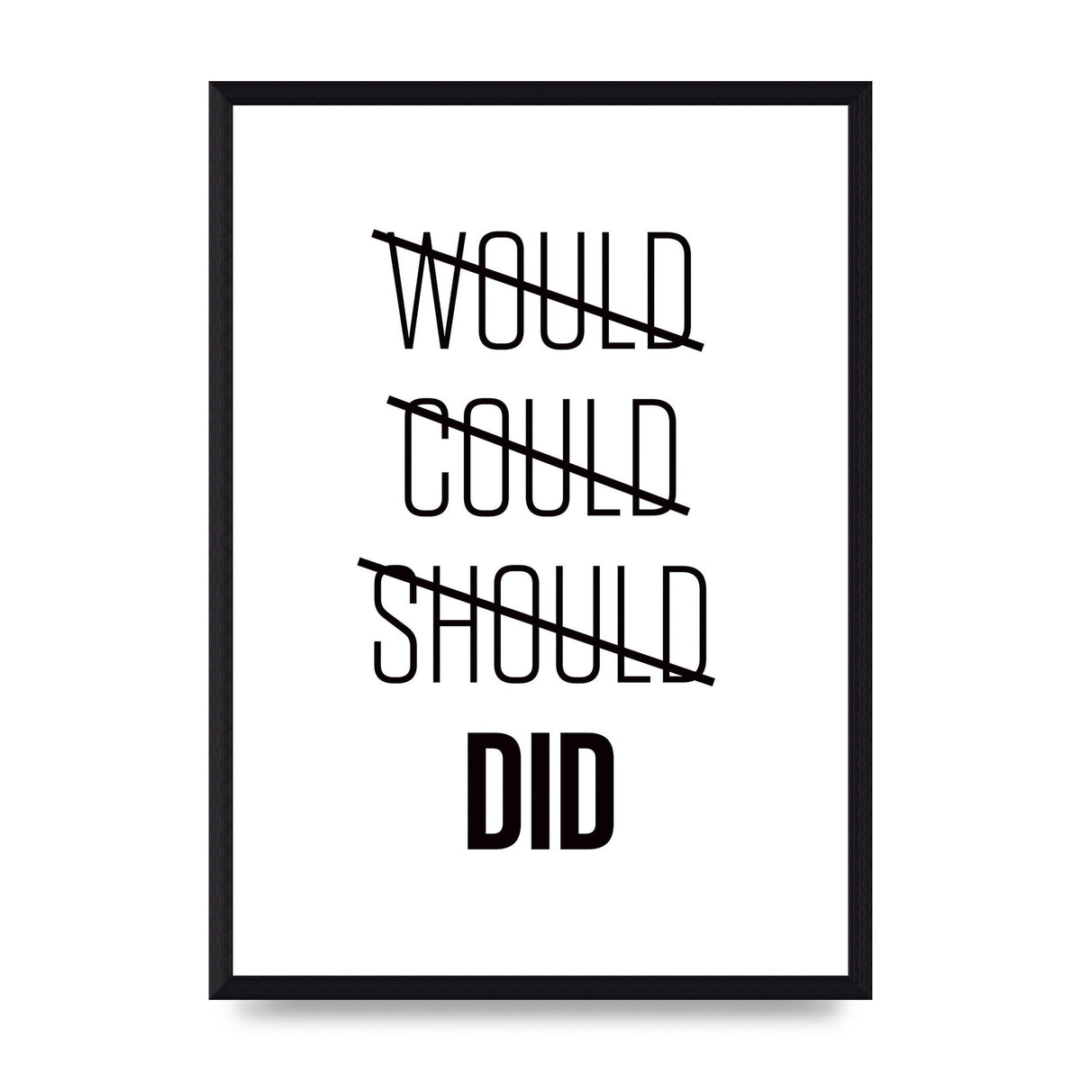 Would Could Should Did" Printed Poster - A3 framed