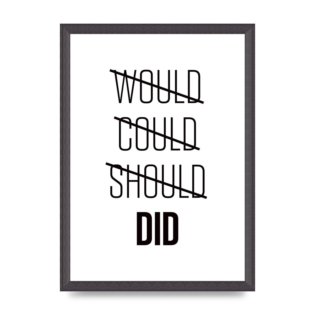 Would Could Should Did" Printed Poster - A3 framed