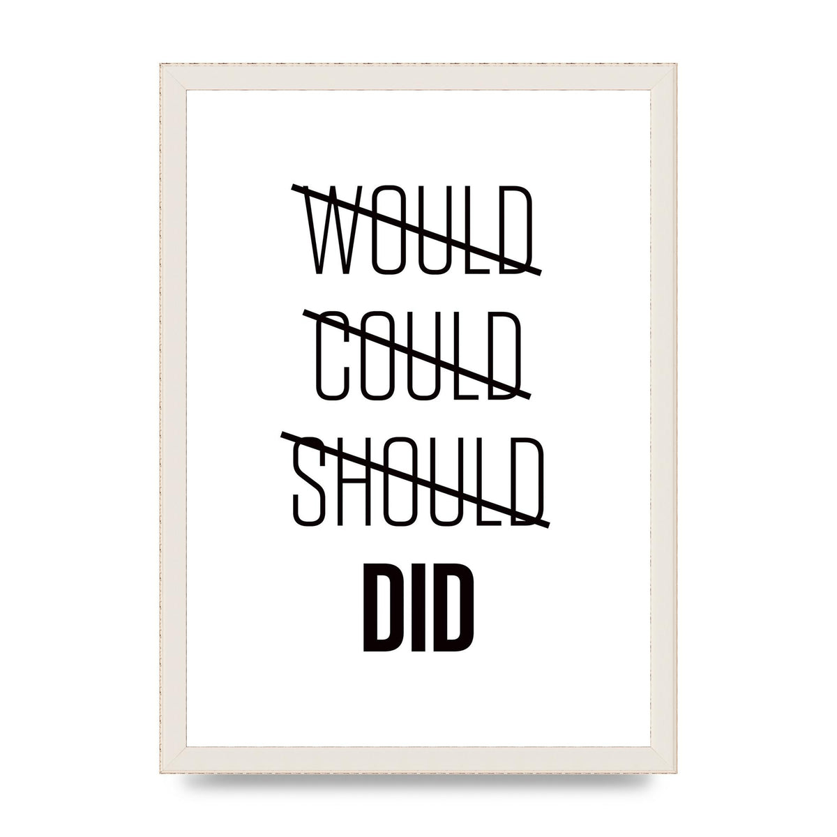 Would Could Should Did" Printed Poster - A3 framed