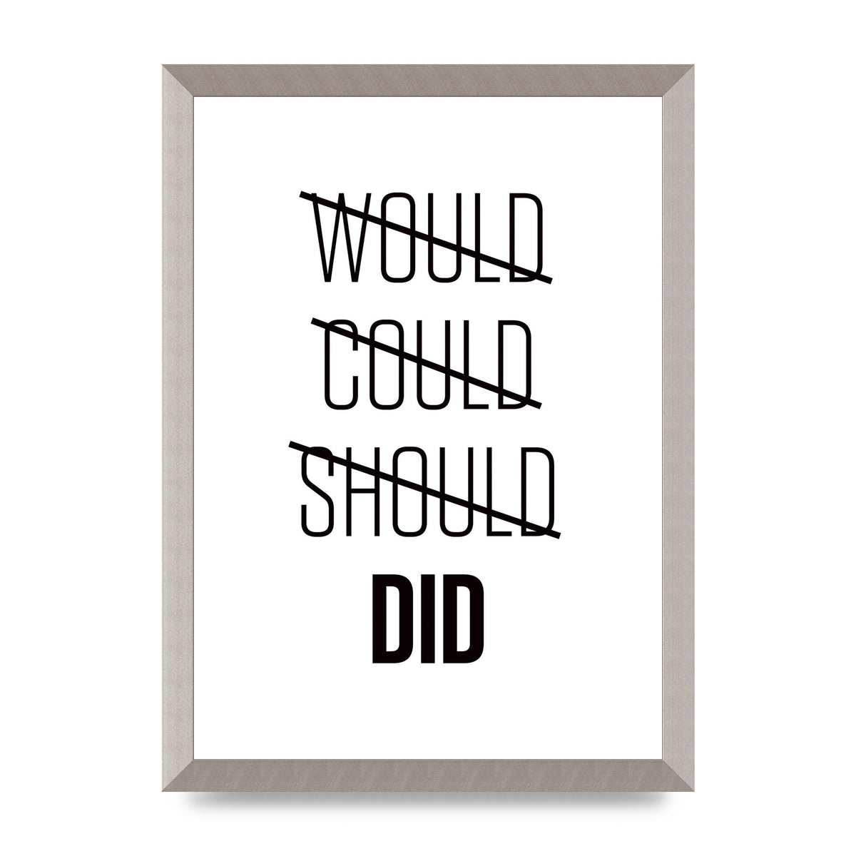 Would Could Should Did" Printed Poster - A3 framed