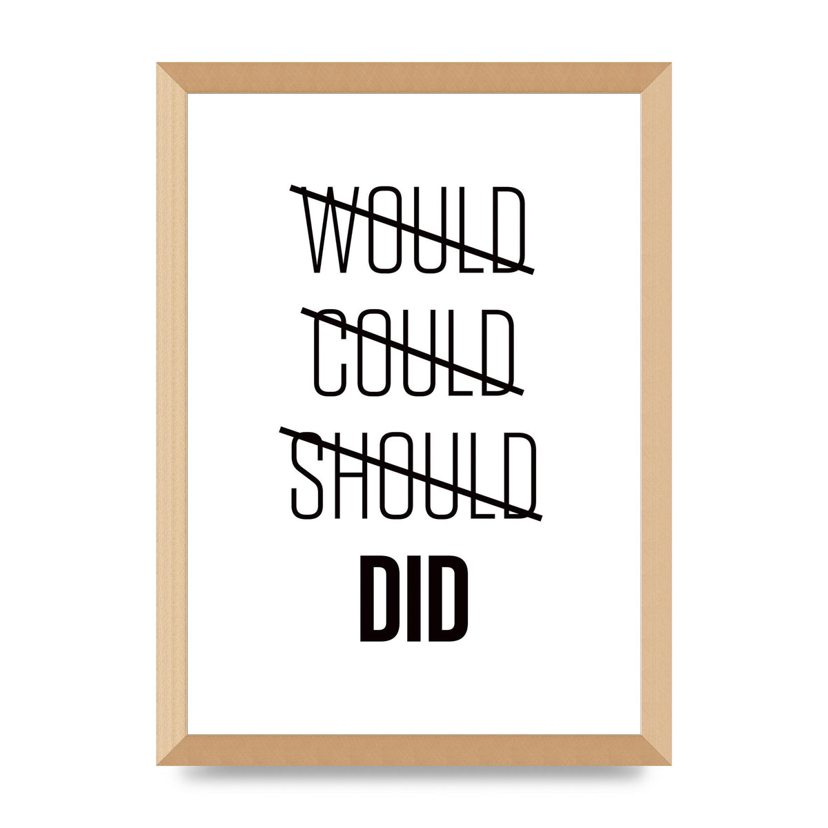 Would Could Should Did" Printed Poster - A3 framed