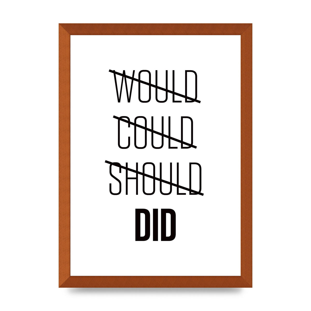 Would Could Should Did" Printed Poster - A3 framed