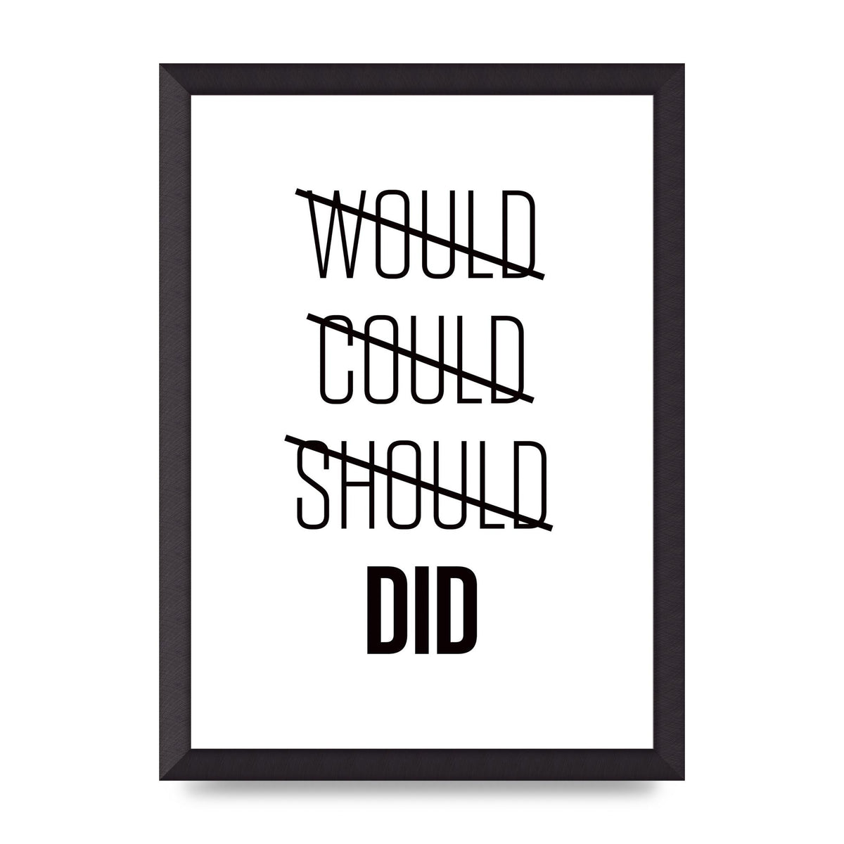 Would Could Should Did" Printed Poster - A3 framed