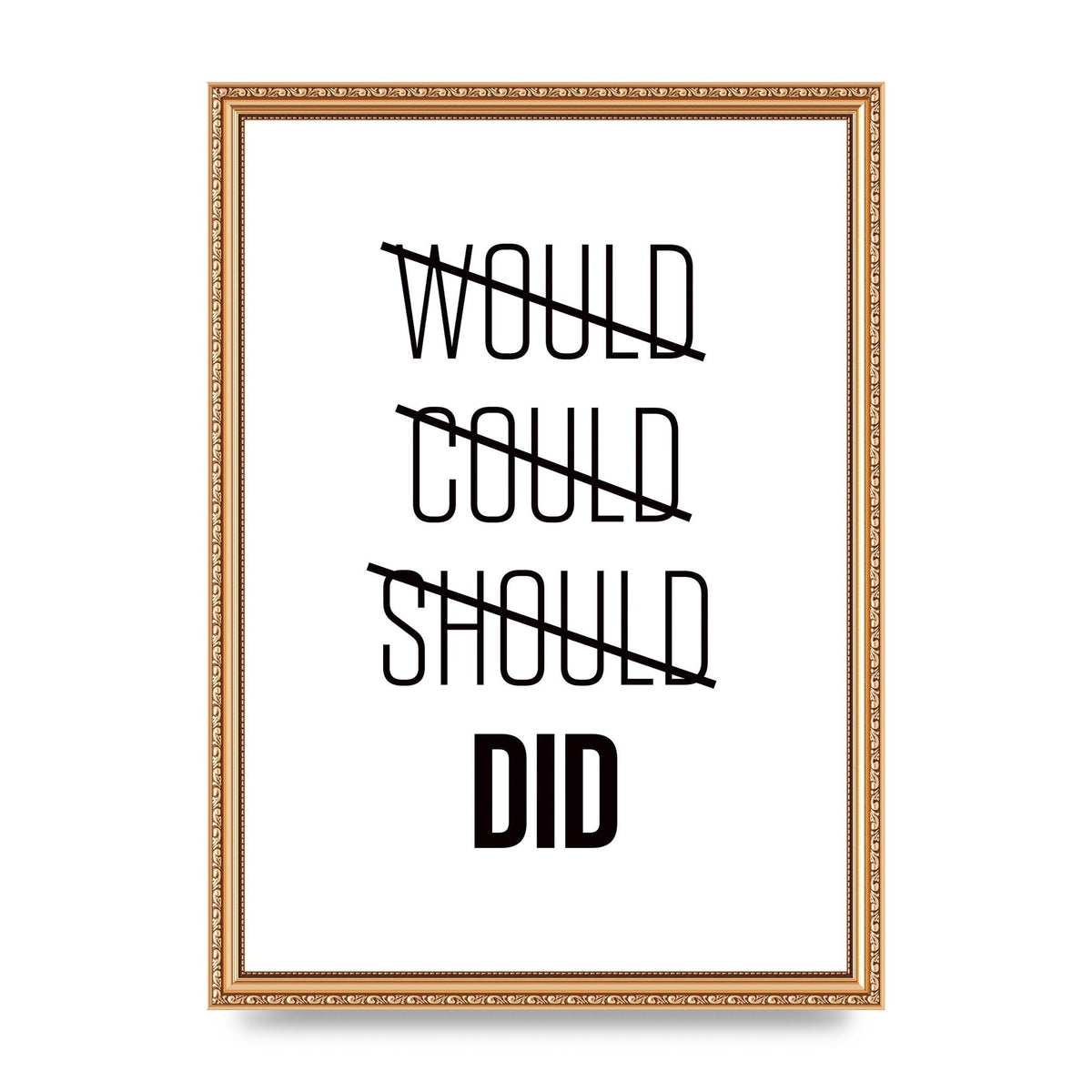 Would Could Should Did" Printed Poster - A3 framed