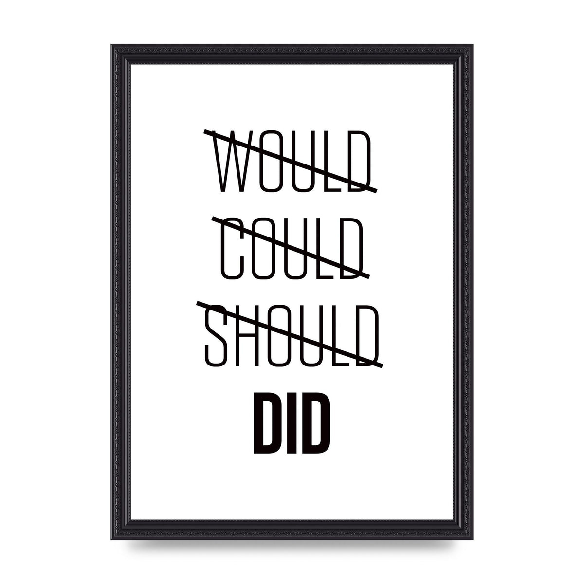 Would Could Should Did" Printed Poster - A3 framed