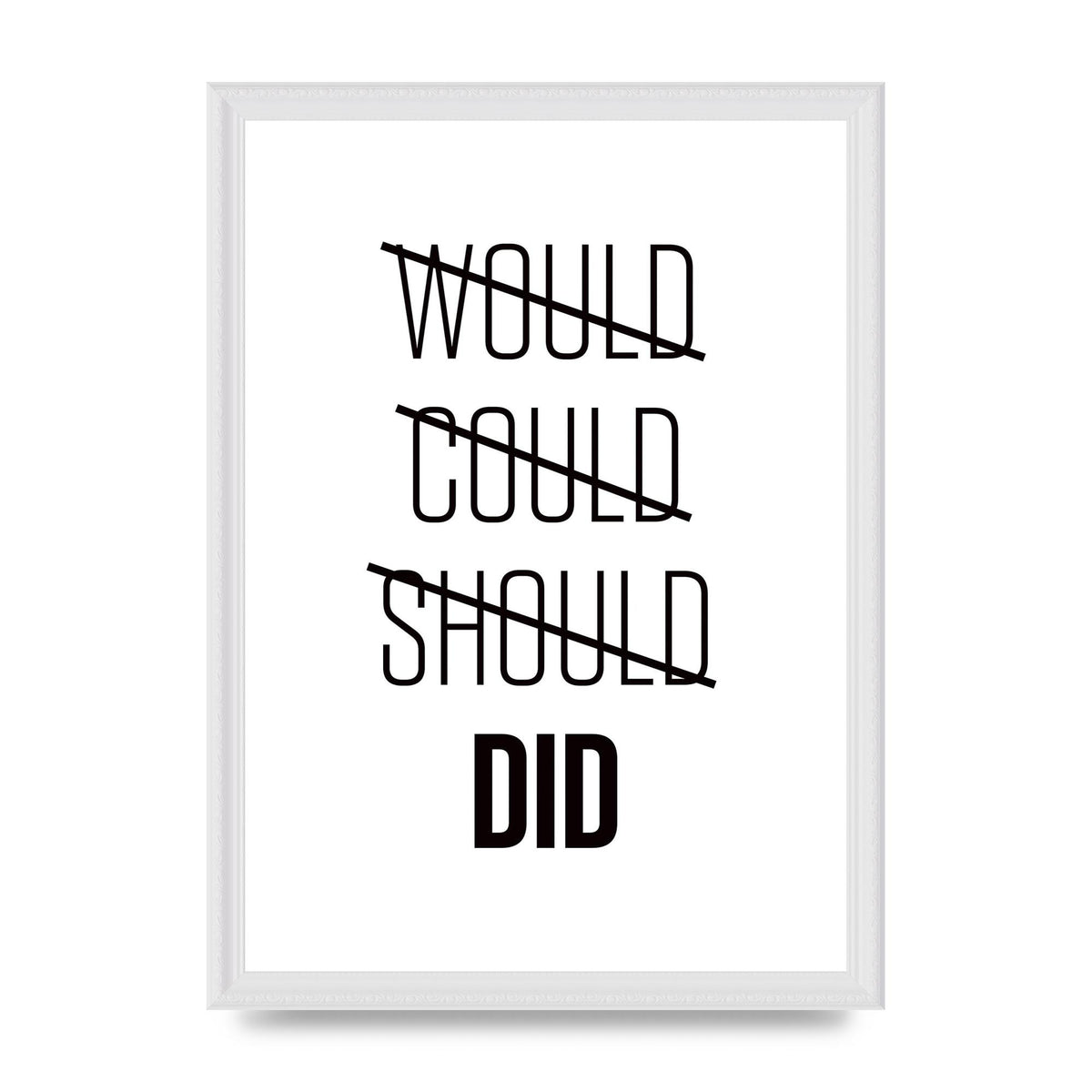 Would Could Should Did" Printed Poster - A3 framed