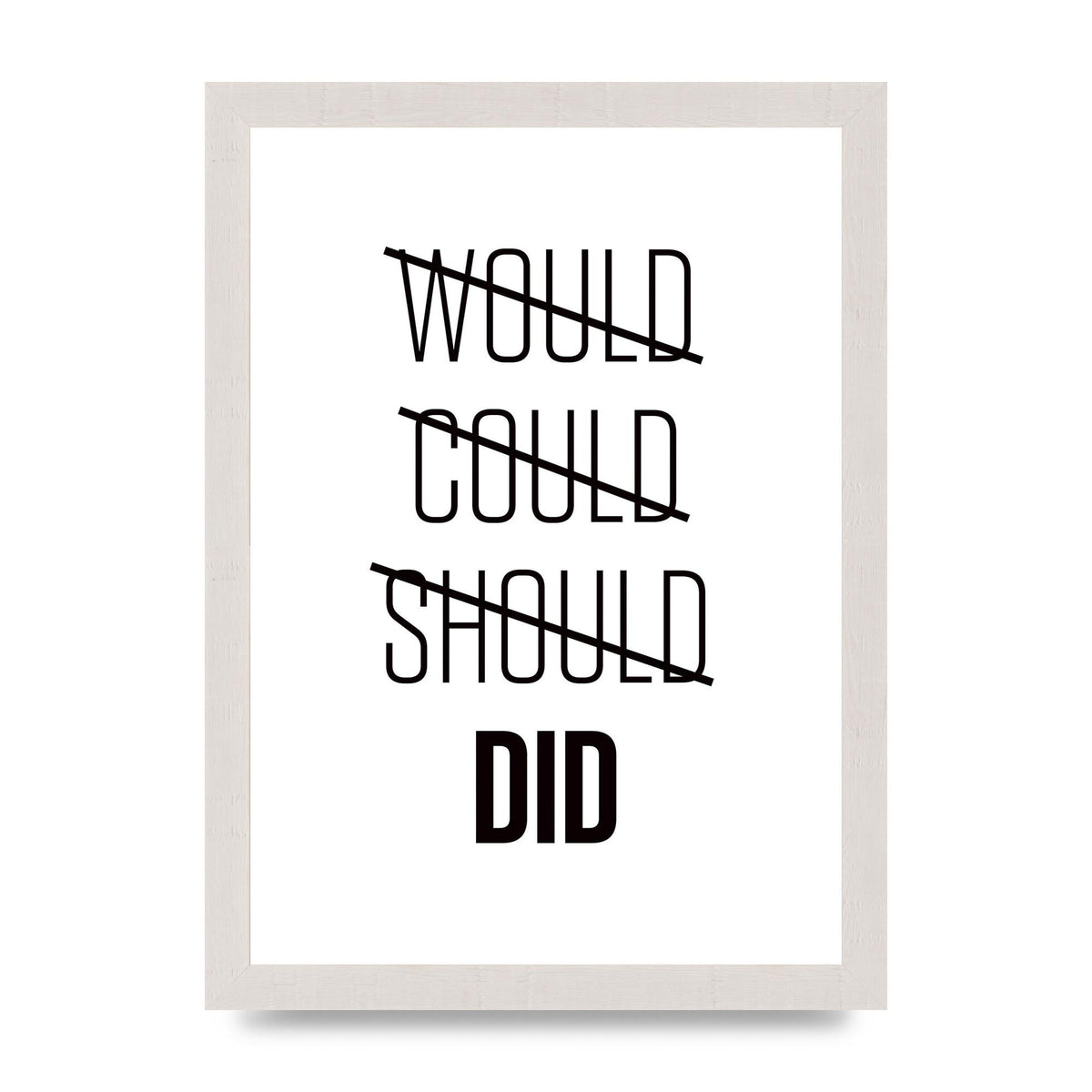 Would Could Should Did" Printed Poster - A4 framed