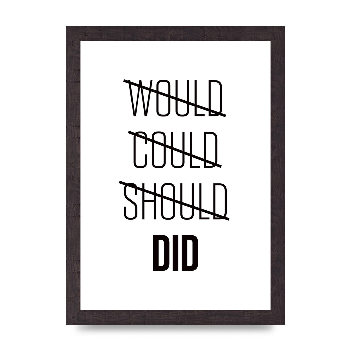 Would Could Should Did" Printed Poster - A4 framed