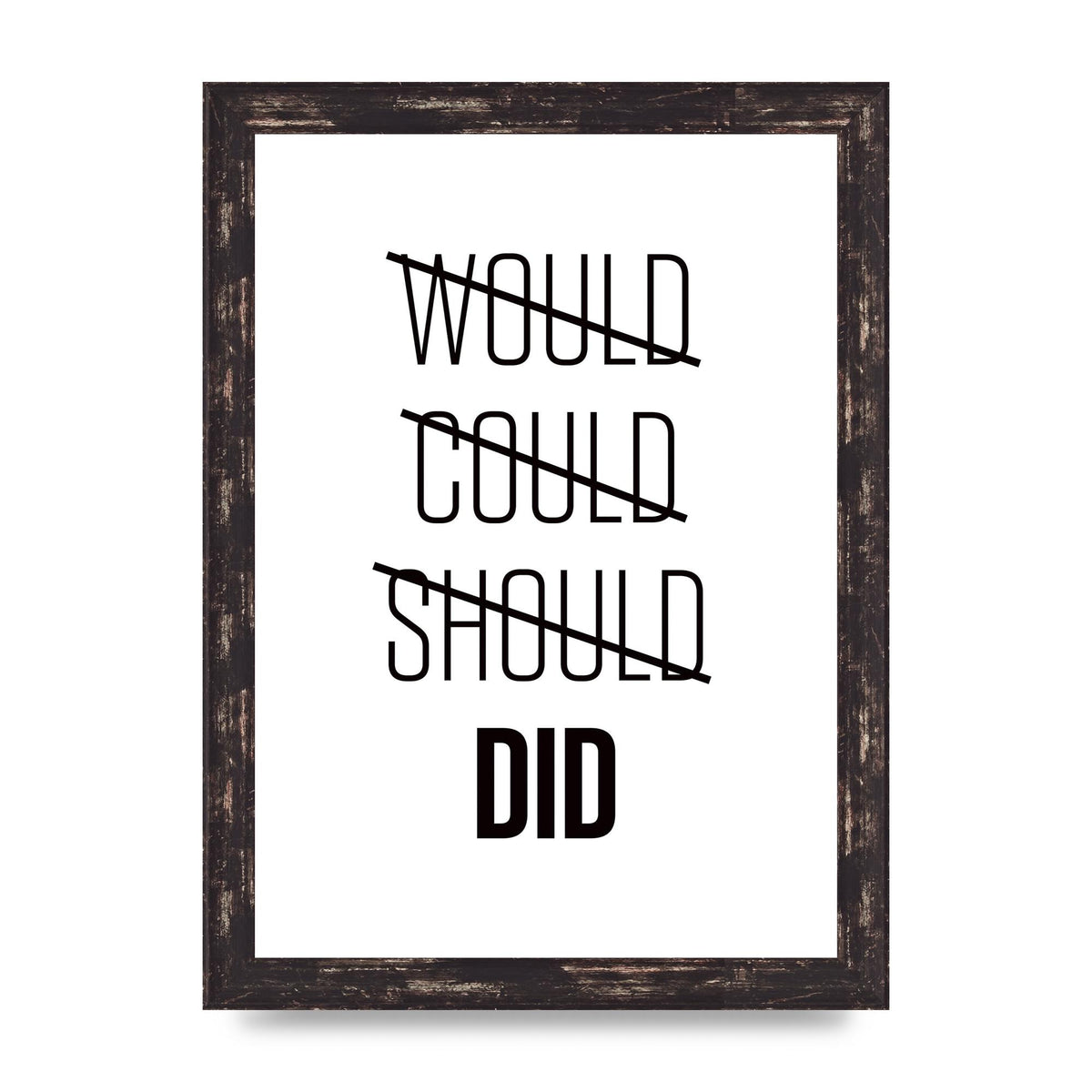 Would Could Should Did" Printed Poster - A4 framed