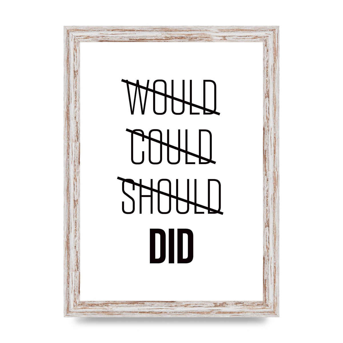 Would Could Should Did" Printed Poster - A4 framed