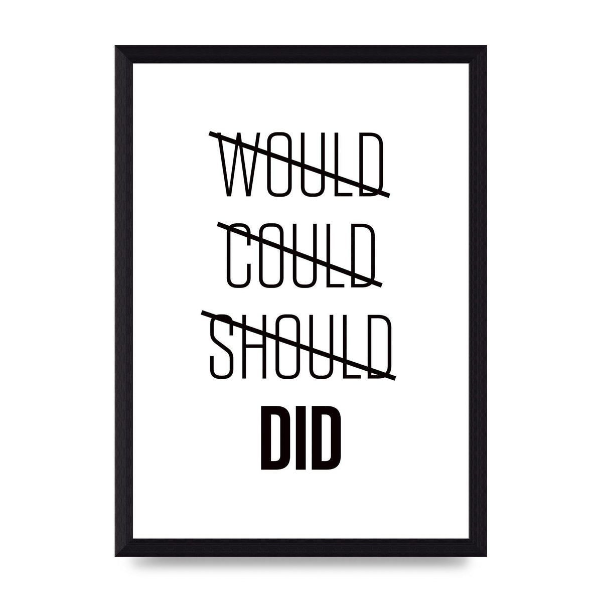 Would Could Should Did" Printed Poster - A4 framed