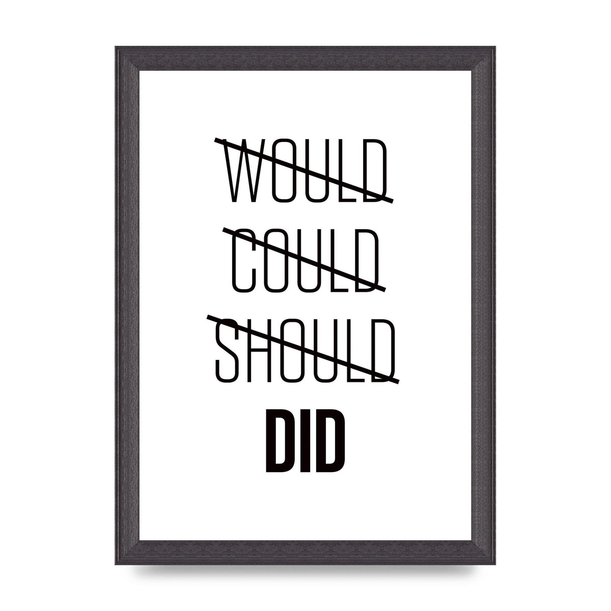 Would Could Should Did" Printed Poster - A4 framed