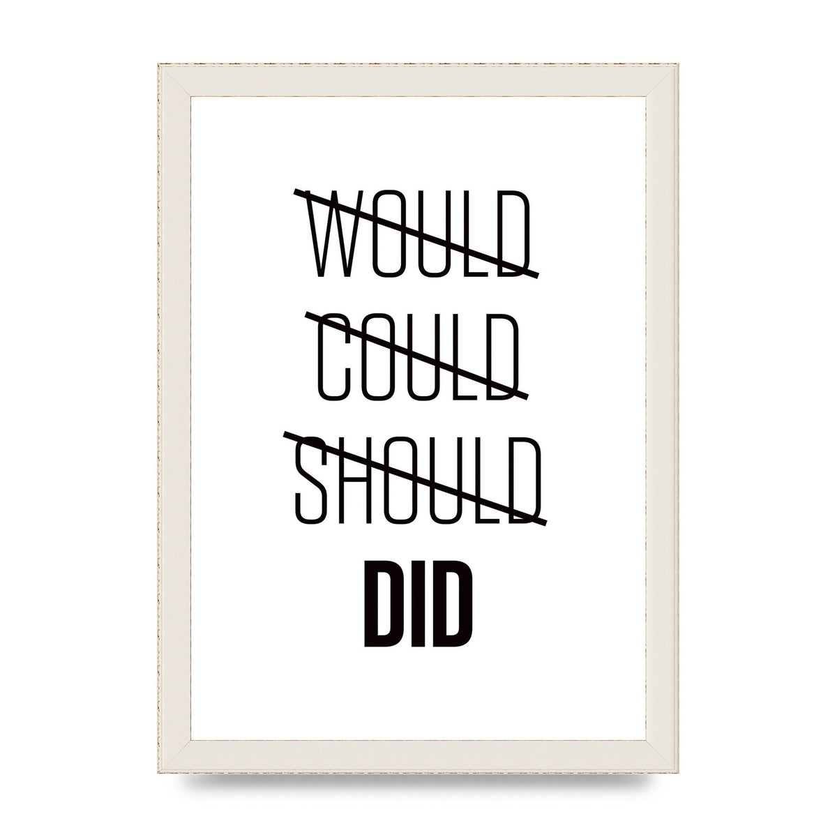 Would Could Should Did" Printed Poster - A4 framed