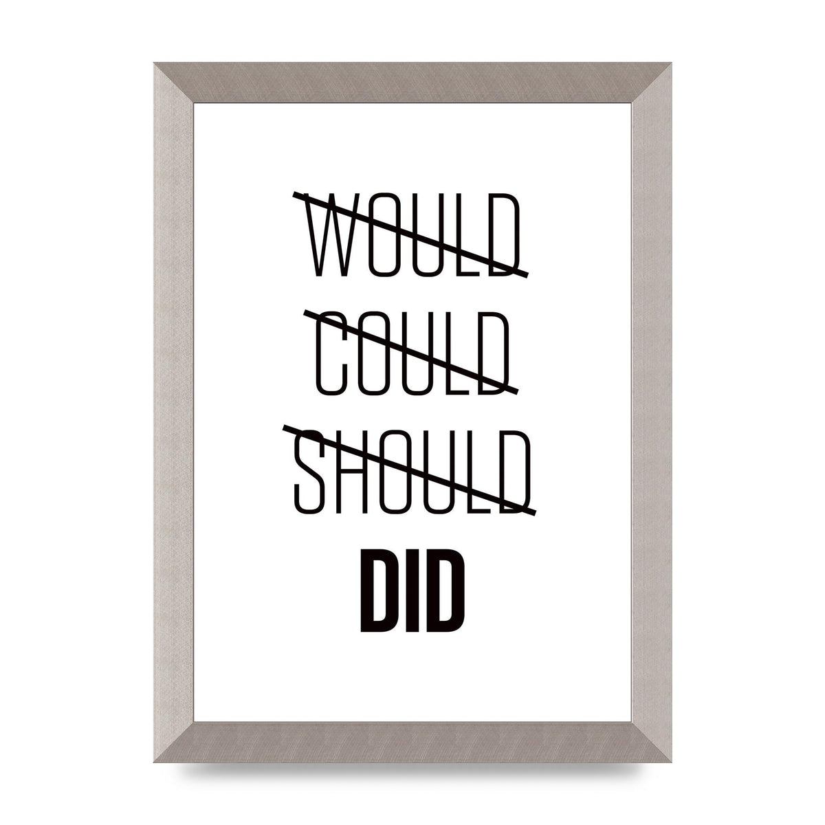 Would Could Should Did" Printed Poster - A4 framed