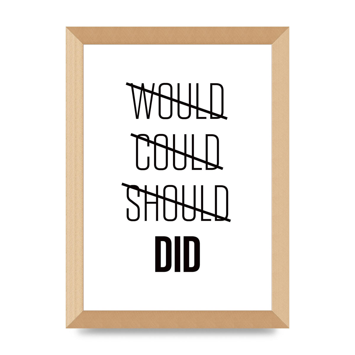 Would Could Should Did" Printed Poster - A4 framed