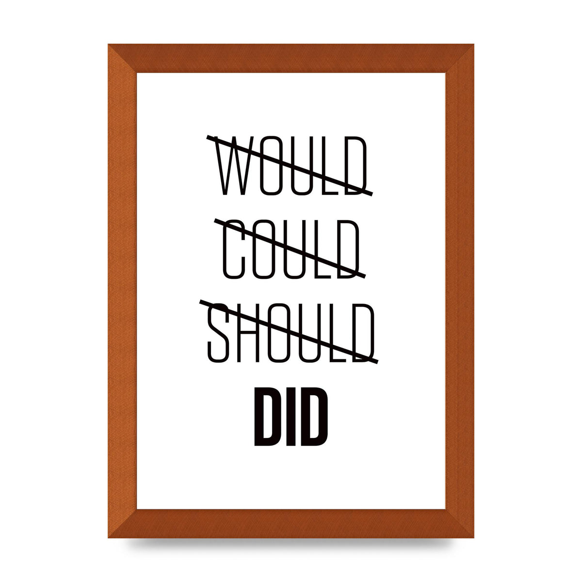 Would Could Should Did" Printed Poster - A4 framed
