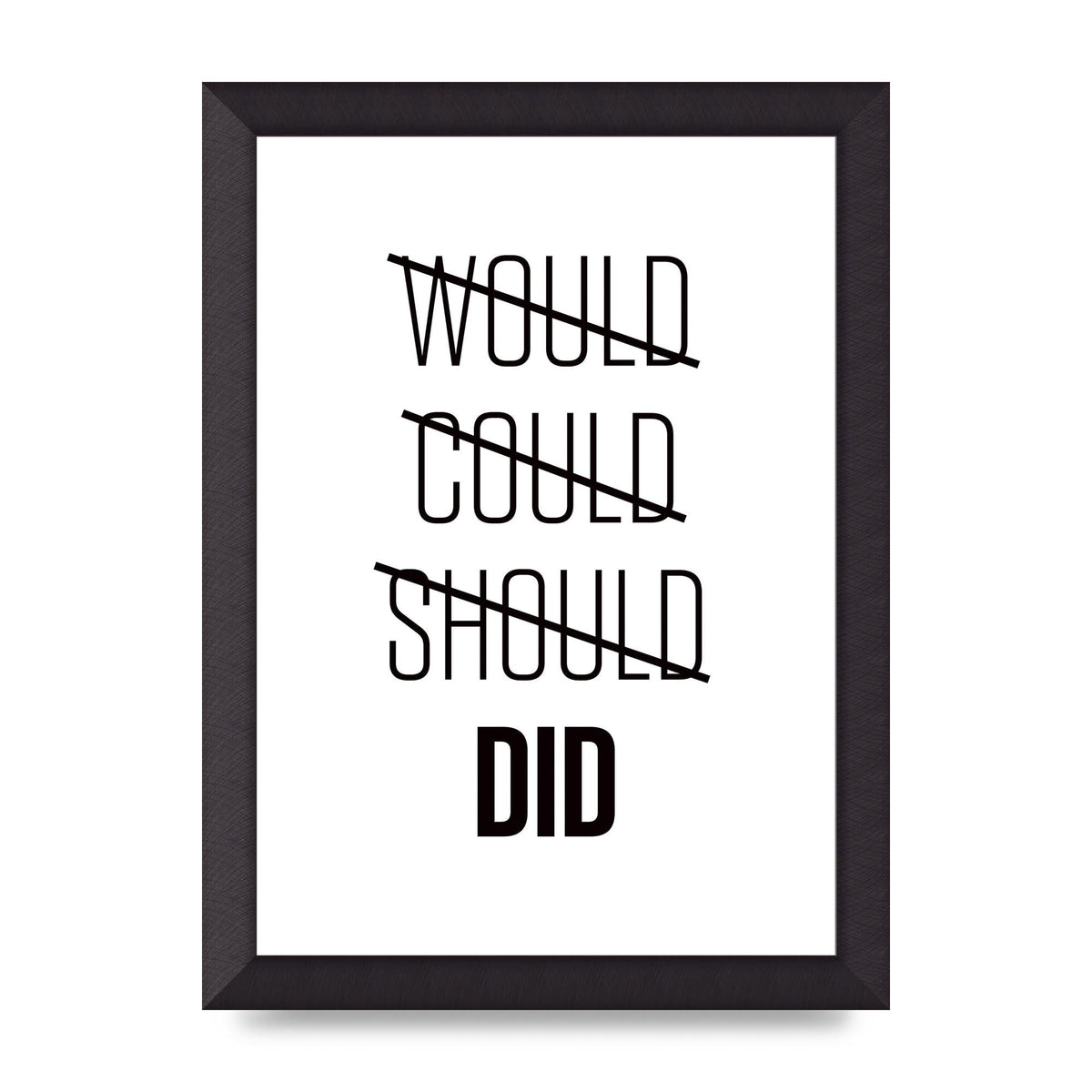 Would Could Should Did" Printed Poster - A4 framed