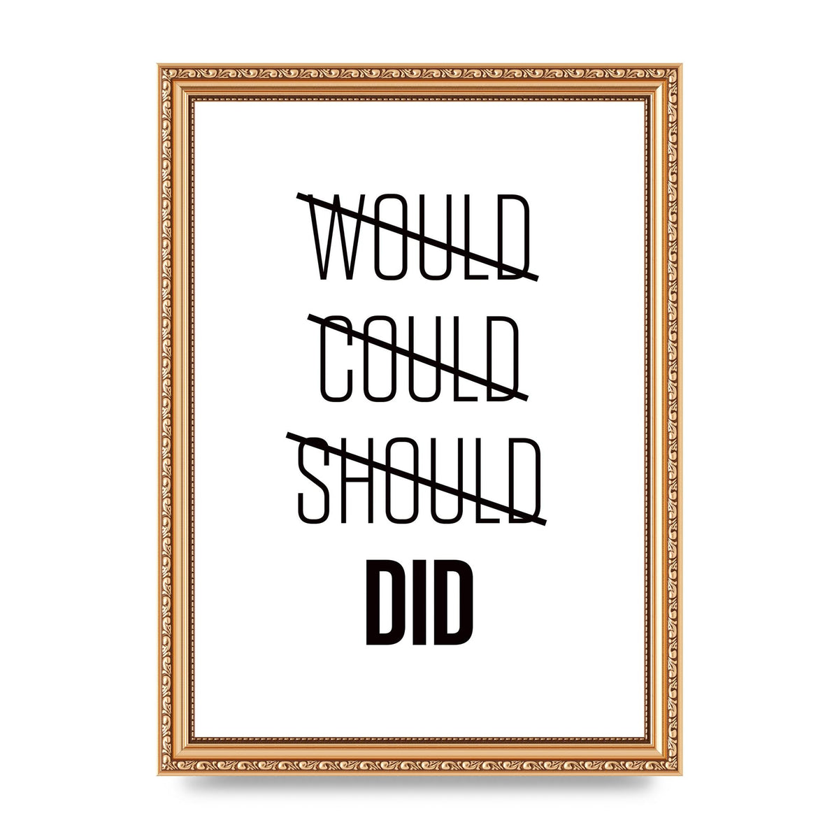 Would Could Should Did" Printed Poster - A4 framed