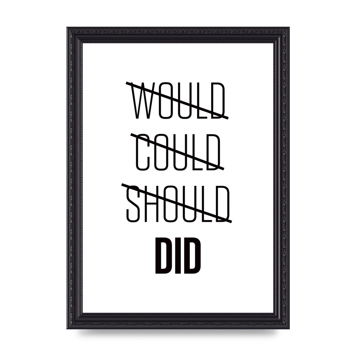 Would Could Should Did" Printed Poster - A4 framed