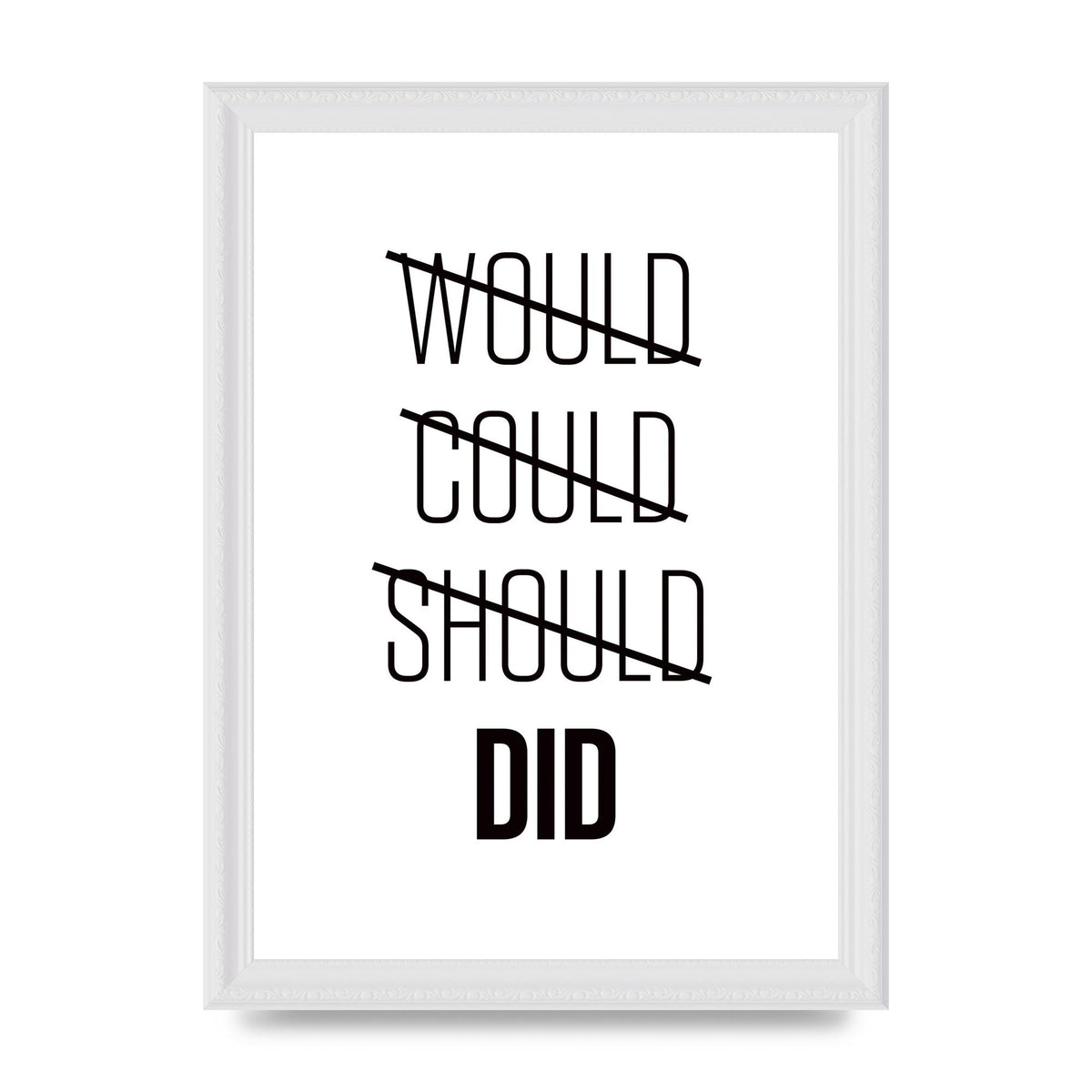 Would Could Should Did" Printed Poster - A4 framed