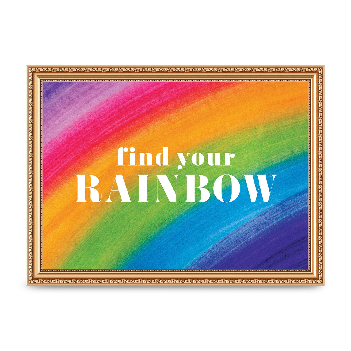 Find Your Rainbow" Art For The Home - A4 framed