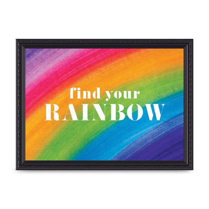 Find Your Rainbow" Art For The Home - A4 framed