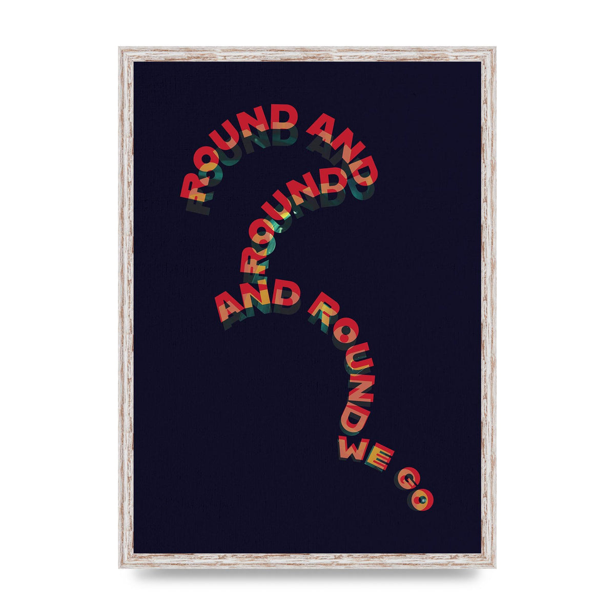 Round And Round" Printed Poster - A2 framed