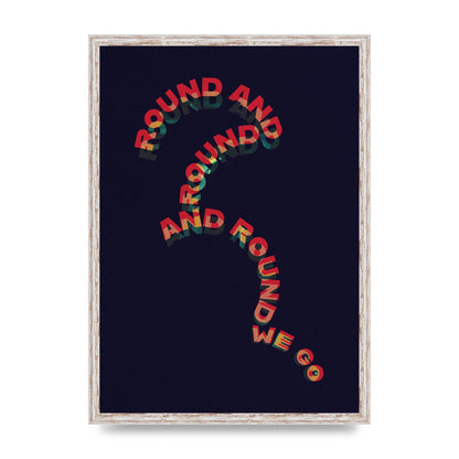 Round And Round" Printed Poster - A2 framed