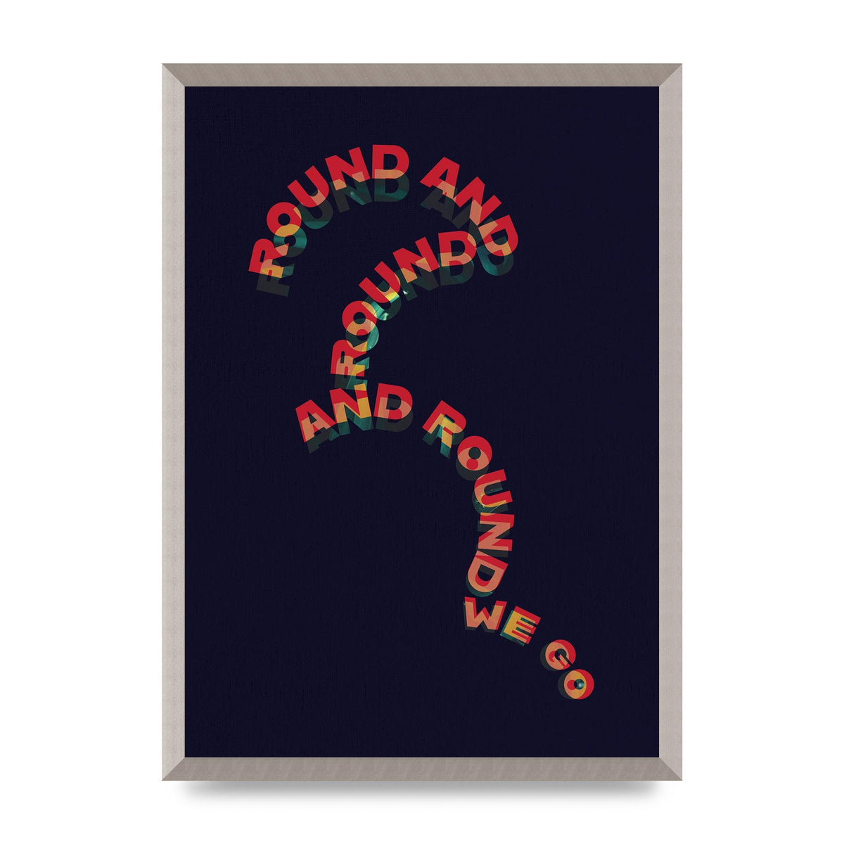 Round And Round" Printed Poster - A2 framed