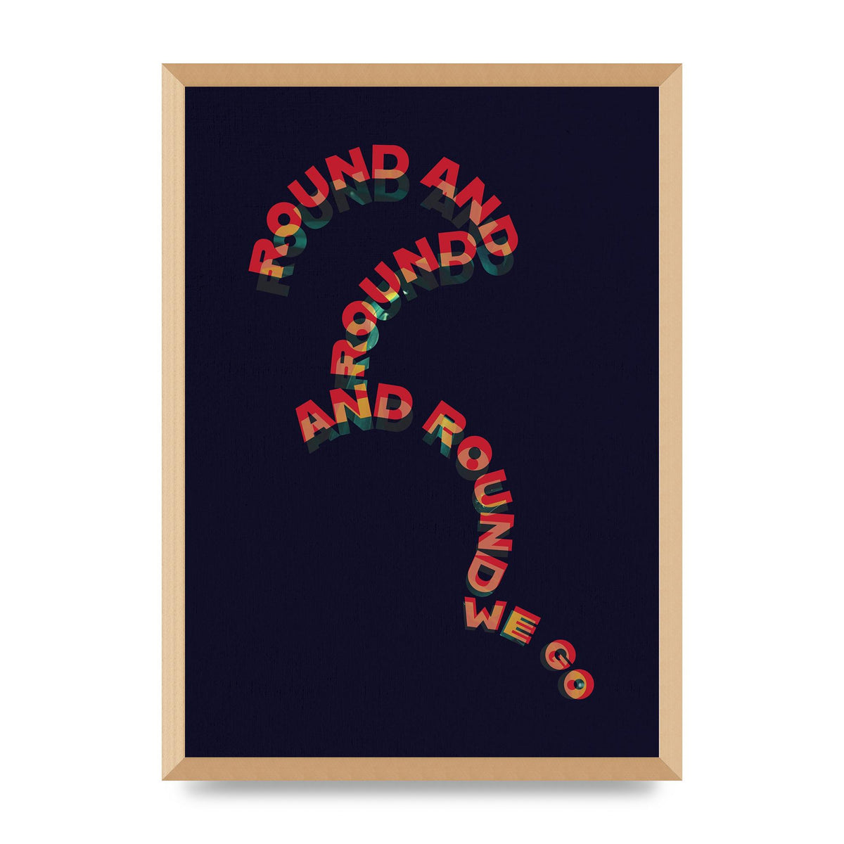Round And Round" Printed Poster - A2 framed