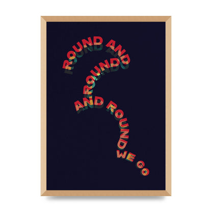 Round And Round" Printed Poster - A2 framed