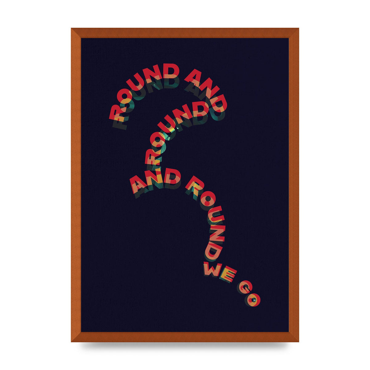 Round And Round" Printed Poster - A2 framed