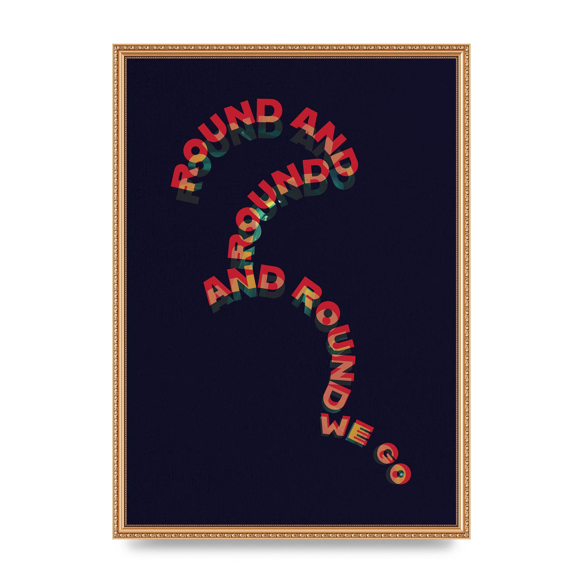 Round And Round" Printed Poster - A2 framed