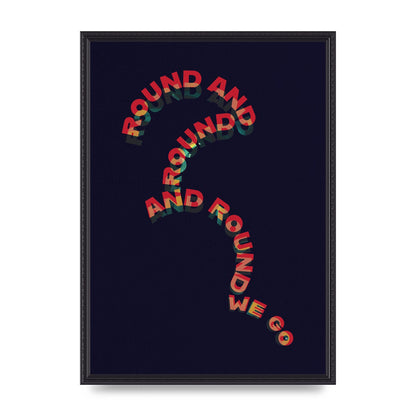 Round And Round" Printed Poster - A2 framed