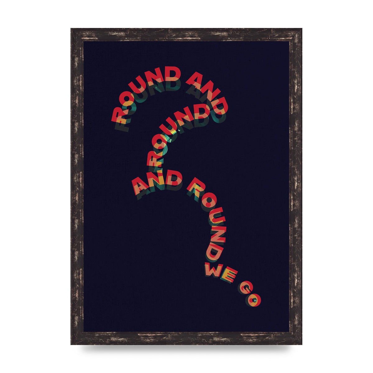 Round And Round" Printed Poster - A3 framed
